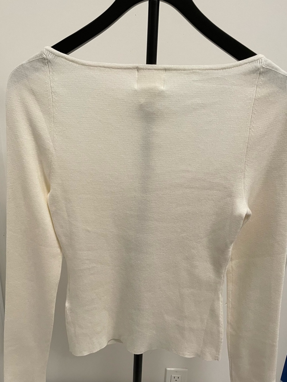 H&M Off-White Long Sleeve Square Neck Knit Top - Picture 4 of 6